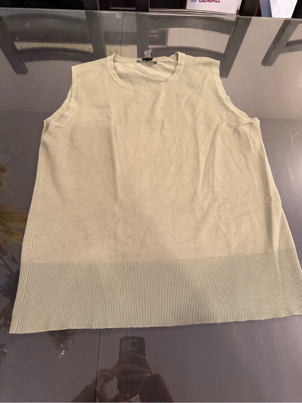 Light Green Sleeveless Knit Shell or vest